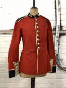 Honorable Artillery Company scarlet tunic, Victorian white metal buttons, brass shoulder titles