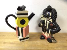 Two novelty china teapots, one in the form of Liquorice Allsorts, stamped Cardew Designs to base (