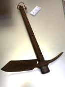 Entrenching tool with wooden handle