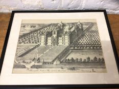 Later reprint of 18thc engraving, Being the Seat of His Grace The Duke of Atholl near Aberdeen, (