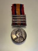 Queen's South Africa medal, four clasps, Orange Free State, Transvaal, South Africa 1901, South