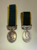 Efficiency Medal Territorial, Geo VI (S66813 CPL S.W. CRAGG. RA) and Efficiency Medal Union of South