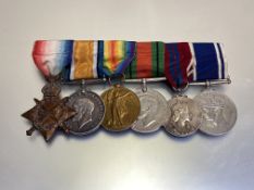 WWI trio and Police group of seven, 1914-15 Star, British War and Victory medal, Defence medal, 1953