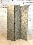 An early to mid 20th century bi fold upholstered privacy screen, H169cm
