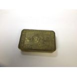 A Princess Mary WWI Christmas tin (3cm x 13cm x 9cm) lacking contents