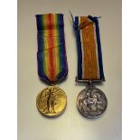 WWI British War and Victory medal pair (22661 PTE W RENWICK. KOSB)