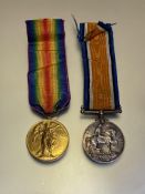 WWI British War and Victory medal pair (22661 PTE W RENWICK. KOSB)