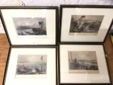 Canada interest:- Set of four 19thc prints including view from The Citadel of Quebec, Fort