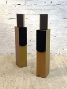 A pair of Bush acoustic floor standing speakers (H81cm) together with a pair of Panasonic desk