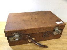A vintage travelling case inscribed W & J Milne, Princes Street Edinburgh, with initials EC to