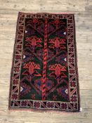 A New baluchi rug, of a typical palette with geometric design to border, 143cm x 90cm