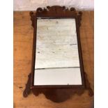 Queen Anne style mirror, (65cm x 40cm)