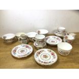 A mixed lot of china, all with floral decoration, including a Minton Marlow sugar bowl (7cm x 10cm),
