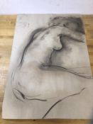 Nude drawing of woman, charcoal (59cm x 40cm)