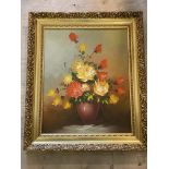 Carol King, still life of flowers, oil, signed bottom left, (50cm x 40cm)