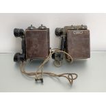 Two WWI period wall mounted field style telephones (a/f)