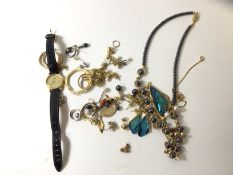 A quantity of jewellery including stud earrings, necklaces, abalone shell pendant and matching