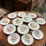 A set of eight Portmeirion The Ladies Flower Garden side plates, dated 1994, (22cm d), five rim