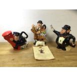 A group of novelty china teapots including a Ringtons Mourice Ltd Edition of 7500, (25cm h), a
