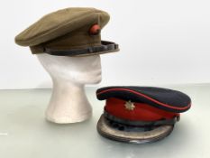 Dragoons Officer's cap and badge together with Royal Anglia Officer's cap (Norfolk buttons to side)