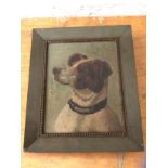 Victorian School, portrait of terrier, oil, (24cm x 20cm)