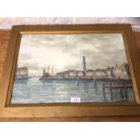 John Hamilton Glass SSA (Scottish 1890-1925), Scottish Harbour Scene, watercolour, signed bottom