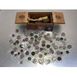 Coin and Note interest:- Mixed British coinage including silver and copper in old cigar box
