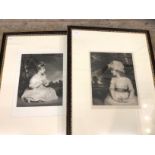 After Reynolds, pair of 19thc mezzotint portraits, engraved, signed in pencil by Samuel Cousins, RA,