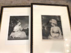 After Reynolds, pair of 19thc mezzotint portraits, engraved, signed in pencil by Samuel Cousins, RA,