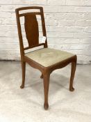 Whytock and Reid, An early 20th century walnut side chair, with splat back over drop in