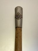 Royal Flying Corps swagger stick, white metal top and brass ferrule (69cm)