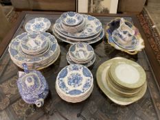 A mixed lot of china including Spode teapot (12cm h), Ridgeway Windsor pattern plates including