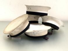 Royal Navy Round Caps, four with Gardiner and Co. labels (5)