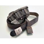 WWII German belts etc. including WWII steel bucked infantry belt, RAD belt and buckle (de-Nazified),