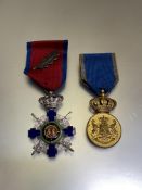 Romania. Order of the Star of Romania Officer's breast badge with oakleaf in original box of