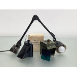 WWII British Lantern Electric Traffic no.2 with extra green lens and an ARP lamp with hood in