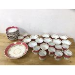 A Bloor Derby china part tea and coffee service with coffee cups (6cm h), saucers, bowl, (a lot)