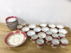 A Bloor Derby china part tea and coffee service with coffee cups (6cm h), saucers, bowl, (a lot)