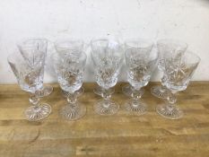 A set of ten wine glasses (15cm high)