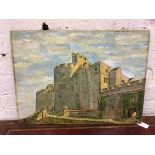 J L Parker, Chirk Castle North Wales, oil, unframed, signed bottom right, dated 1942, (49cm x 67cm)