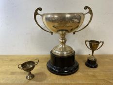 A silver trophy, Birmingham, an Epns trophy inscribed TSB Trust Co Ltd, and a trophy Lothe Bowl, (