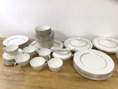 A Royal Doulton china dinner service in Fairfax pattern, including eight dinner plates (27cm d), six