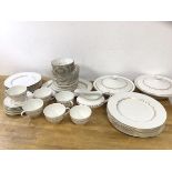 A Royal Doulton china dinner service in Fairfax pattern, including eight dinner plates (27cm d), six