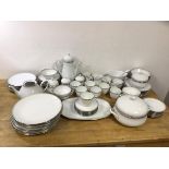 An Hutschenreuther Hohenberg German china part dinner service including a coffee pot (26cm h),