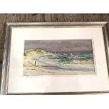 Sturge, coastal scene, watercolour, signed bottom left, (19cm x 36cm)