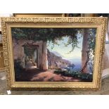 A view of Amalfi coast, reproduction print, (68cm x 100cm)