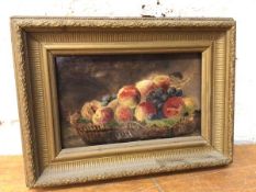 Late 19th early 20thc School, still life of fruit, oil, (25cm x 39cm)