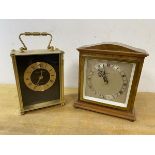 A mantel clock marked Canham, or architectural form, (15cm h), a carriage clock style clock