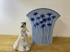 A Rosenthal vase with flared rim, with original box, inscribed Studio - Linie, a Royal Doulton