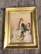 DPS, Mother with four children, watercolour, initialled and dated 1843 bottom right, (42cm x 29cm)